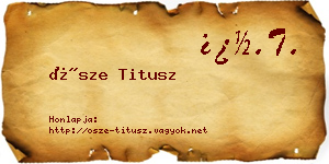 Ősze Titusz névjegykártya